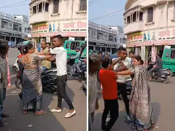 A viral video from Lucknow shows a woman confronting the e-rickshaw driver aggressively.